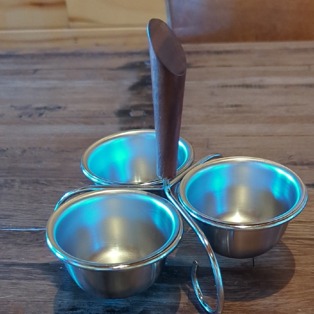 Like New Vintage Mid Century Modern Three Condiment Server.